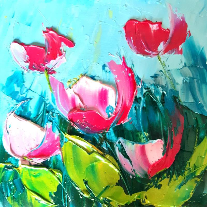 Gemälde BLUE ROSE von Laura Rose | Gemälde Figurativ Natur Öl