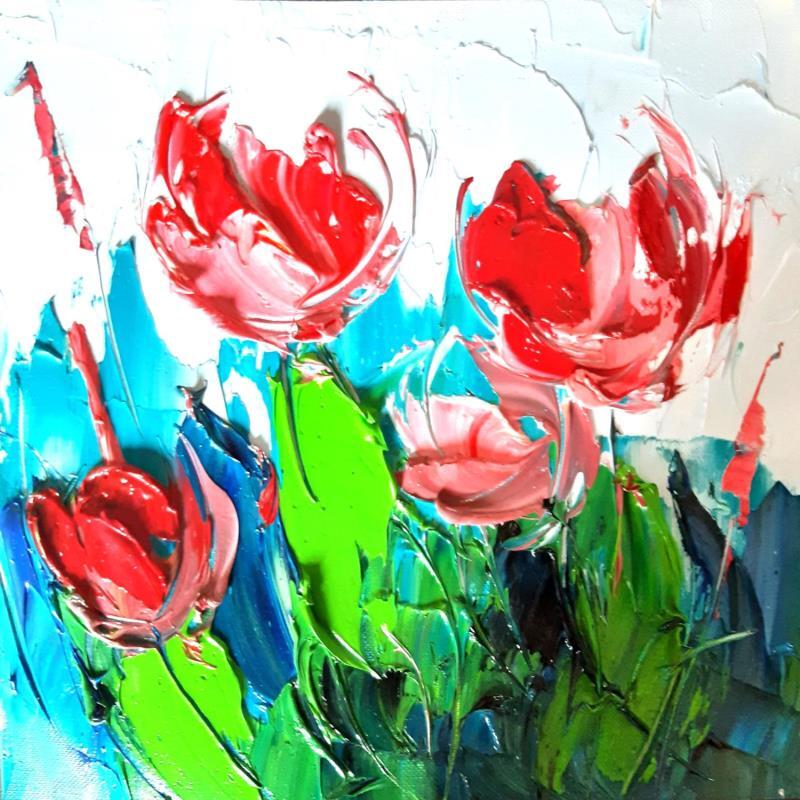 Gemälde GRANDE MOTTE FLOWER von Laura Rose | Gemälde Figurativ Öl Pop-Ikonen, Stillleben