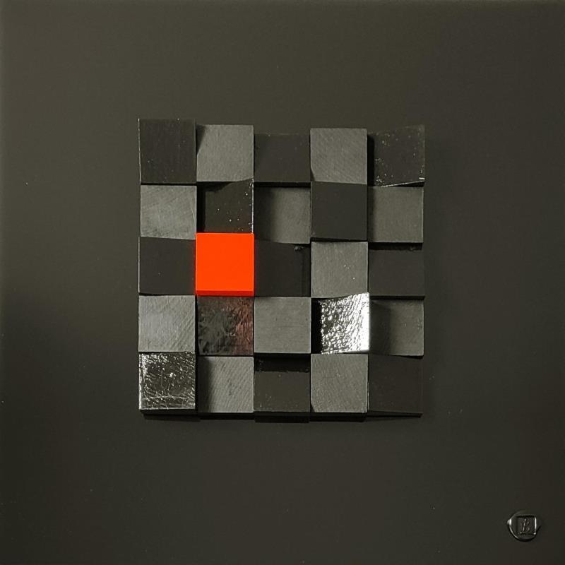 Painting Poivre & Piment by Bauquel Véronique | Painting Abstract Minimalist Wood Acrylic Gluing Lacquer
