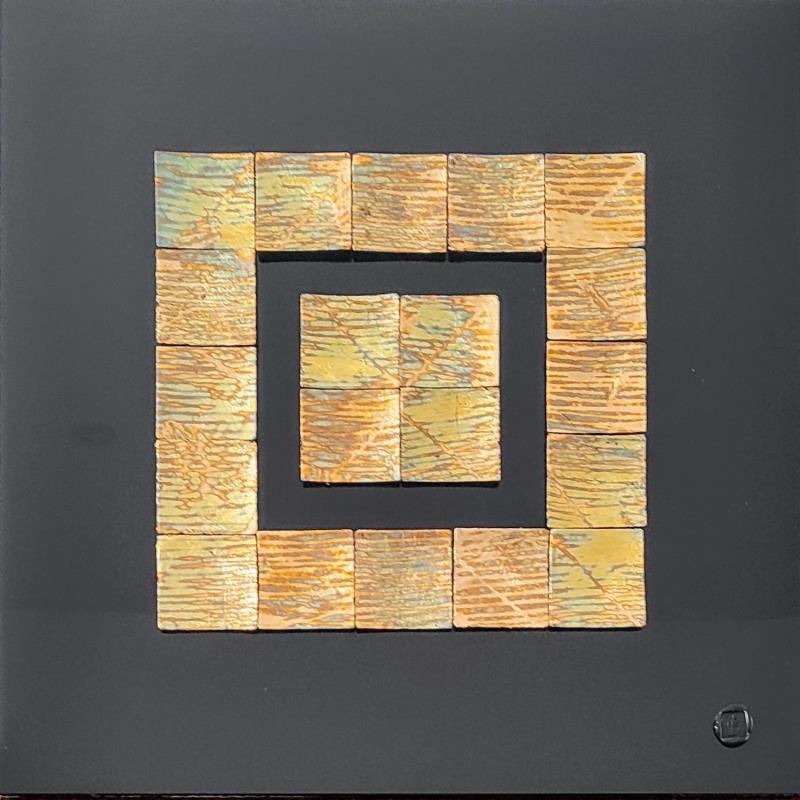 Painting Jamaica  by Bauquel Véronique | Painting Abstract Gluing, Metal, Resin, Wood Minimalist