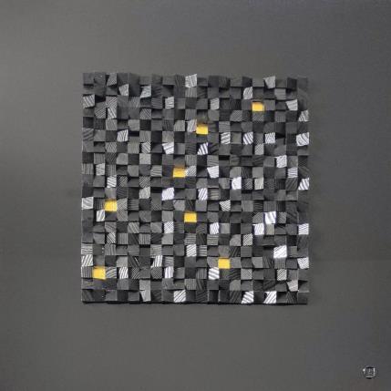 Painting Inner City by Bauquel Véronique | Painting Abstract Gluing, Lacquer, Wood Minimalist