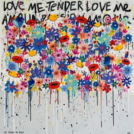 Peinture LOVE ME par Mam | Tableau Pop-art Acrylique Nature, Natures mortes, Noir & blanc