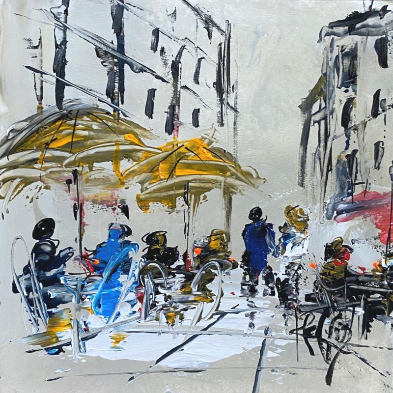 Painting Terrasses de café by Raffin Christian | Painting Figurative Urban Oil