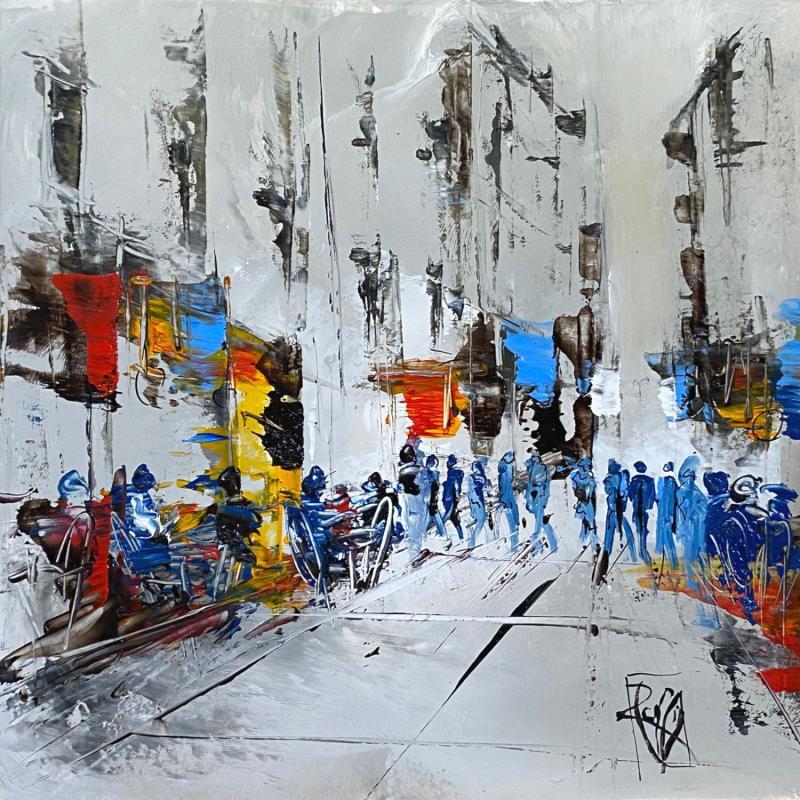 Gemälde Café en ville von Raffin Christian | Gemälde Figurativ Urban Öl