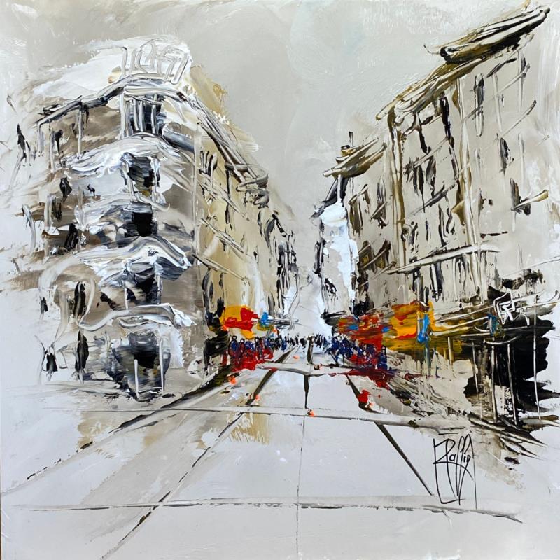 Painting Lumière de ville by Raffin Christian | Painting Figurative Urban Oil