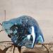 Sculpture Méduse mer Blue by Eres Nicolas | Sculpture Figurative Animals Metal