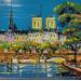 Painting Quai de seine, Pont des Arts  by Corbière Liisa | Painting Figurative Landscapes Oil