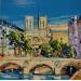 Painting Le pont St Louis, Paris  by Corbière Liisa | Painting Figurative Landscapes Oil