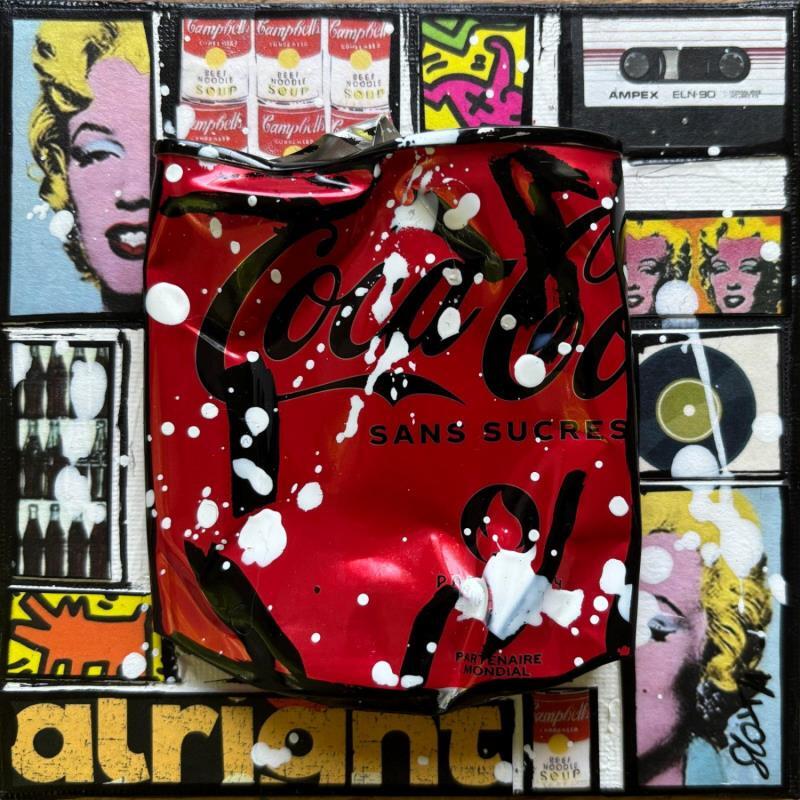 Peinture POP COKE 1 par Costa Sophie | Tableau Pop-art Icones Pop Acrylique Collage Upcycling