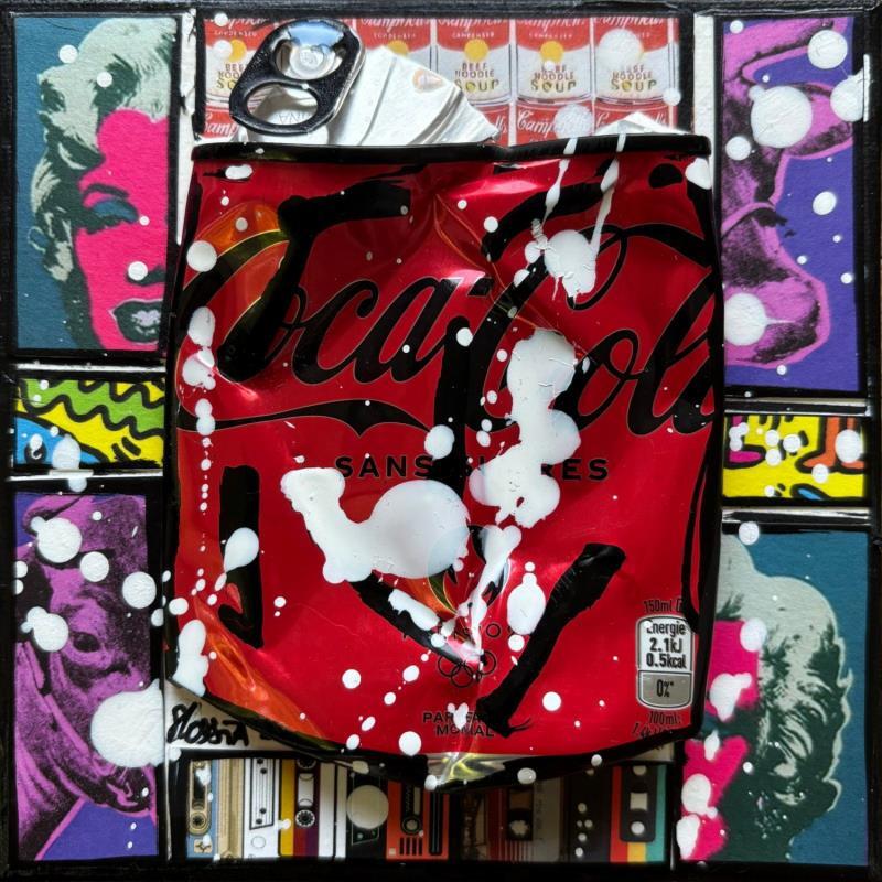 Painting POP COKE 3 by Costa Sophie | Painting Pop-art Pop icons Acrylic Gluing Upcycling