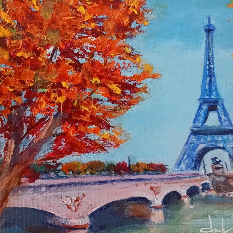 Painting Paris en automne by Degabriel Véronique | Painting Figurative Landscapes Urban Life style Oil