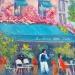 Painting Rendez-vous au chien qui fume à paris by Degabriel Véronique | Painting Figurative Landscapes Urban Life style Oil