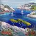 Gemälde Coquelicots dans les calanques von Degabriel Véronique | Gemälde Figurativ Landschaften Öl