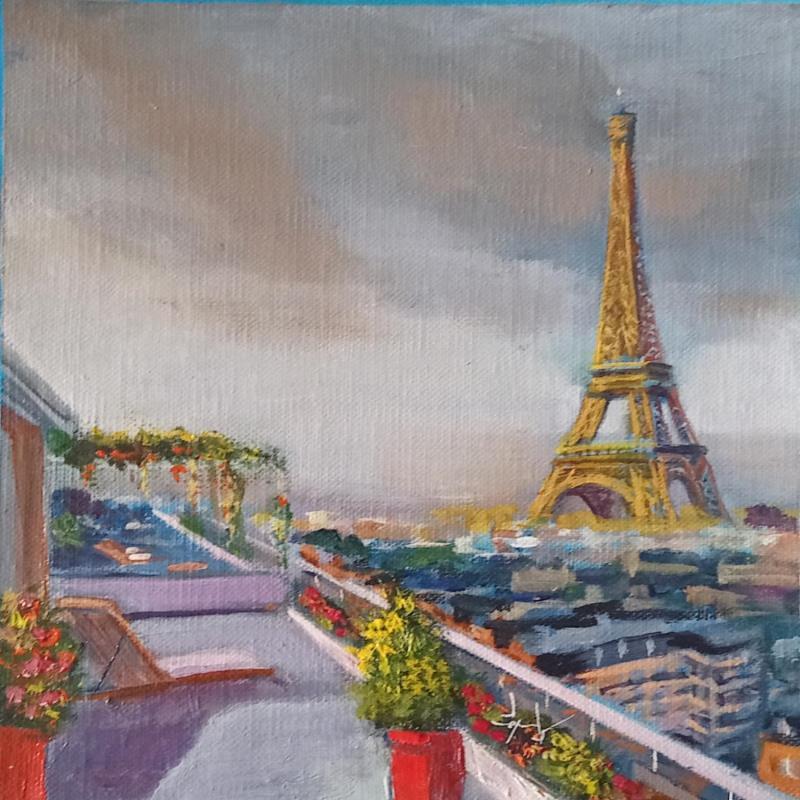 Gemälde Superbe vue sur la tour eiffel von Degabriel Véronique | Gemälde Figurativ Landschaften Urban Alltagsszenen Öl