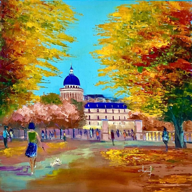 Painting Promenade vers le panthéon  by Degabriel Véronique | Painting Figurative Landscapes Urban Life style Oil
