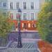 Painting Rendez-vous à montmartre by Degabriel Véronique | Painting Figurative Landscapes Urban Life style Oil