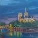 Gemälde Notre dame de Paris encore plus belle la nuit von Degabriel Véronique | Gemälde Figurativ Landschaften Urban Alltagsszenen Öl