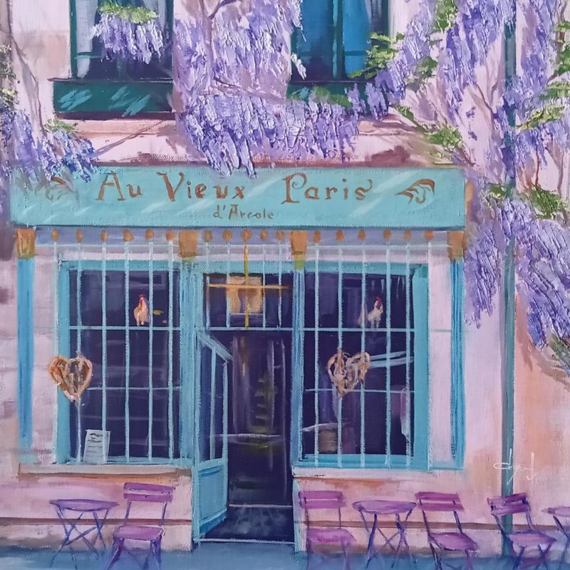 Painting Au vieux paris by Degabriel Véronique | Painting Figurative Landscapes Urban Life style Oil