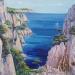 Gemälde Calanque d’en vau en Méditerranée  von Degabriel Véronique | Gemälde Figurativ Landschaften Marine Natur Öl