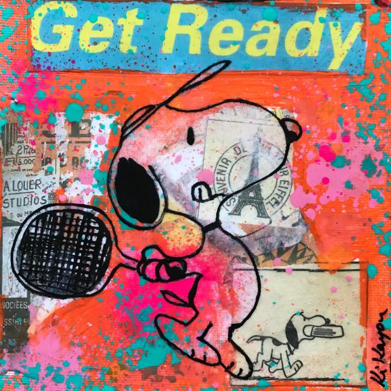 Painting Snoopy tennis by Kikayou | Painting Pop-art Pop icons Graffiti Acrylic Gluing