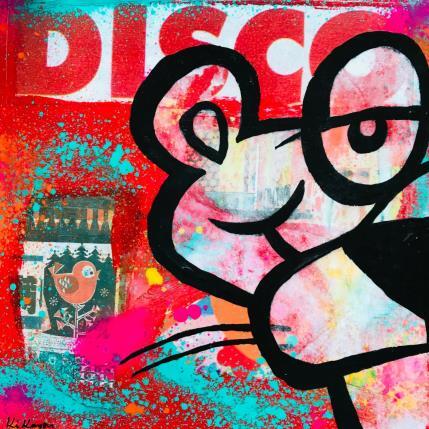 Gemälde Pink panthere von Kikayou | Gemälde Pop-Art Acryl, Collage, Graffiti Pop-Ikonen
