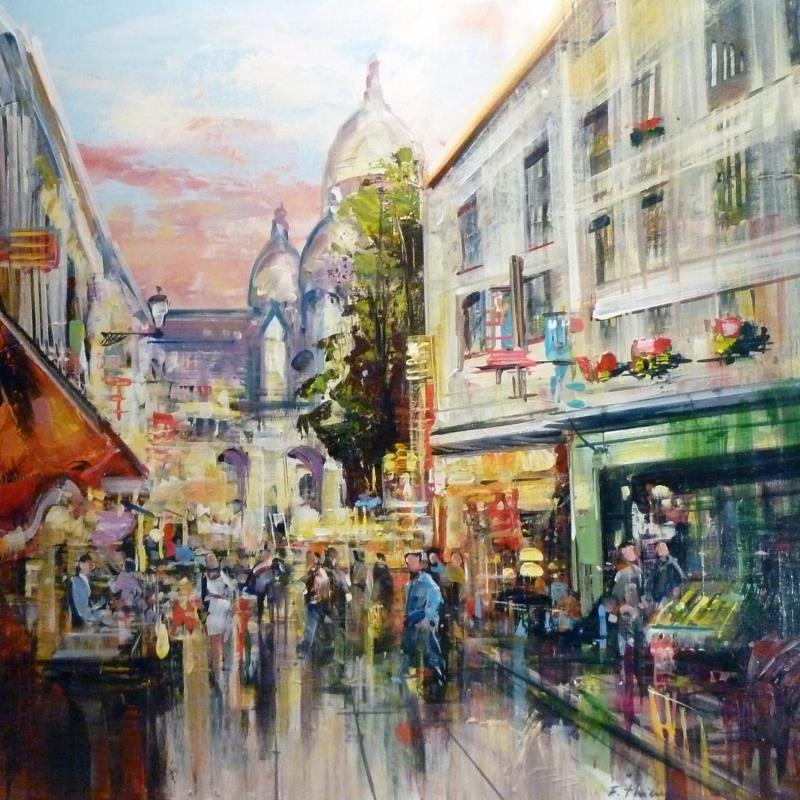Painting Montmartre by Frédéric Thiery | Painting Figurative Acrylic