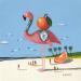Peinture Flamant rose par Lionnet Pascal | Tableau Surréalisme Marine Scènes de vie Animaux Acrylique