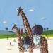 Painting Girafes by Lionnet Pascal | Painting Surrealism Landscapes Life style Animals Acrylic