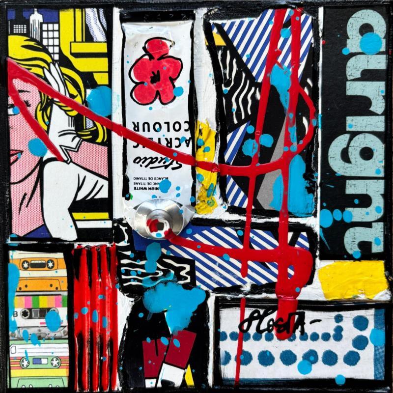 Gemälde Alright Roy ! von Costa Sophie | Gemälde Pop-Art Pop-Ikonen Acryl Collage Upcycling