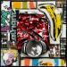 Gemälde Banana Coke von Costa Sophie | Gemälde Pop-Art Pop-Ikonen Acryl Collage Upcycling