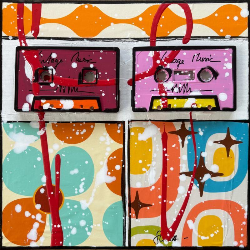Painting Vintage Music by Costa Sophie | Painting Pop-art Acrylic Gluing Upcycling