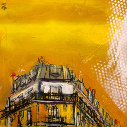Painting Si proche du jour by Anicet Olivier | Painting Figurative Acrylic, Pastel Architecture, Urban