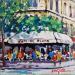Gemälde FIN D'APRES MIDI AU CAFE DE FLORE von Euger | Gemälde Figurativ Gesellschaft Urban Alltagsszenen Acryl