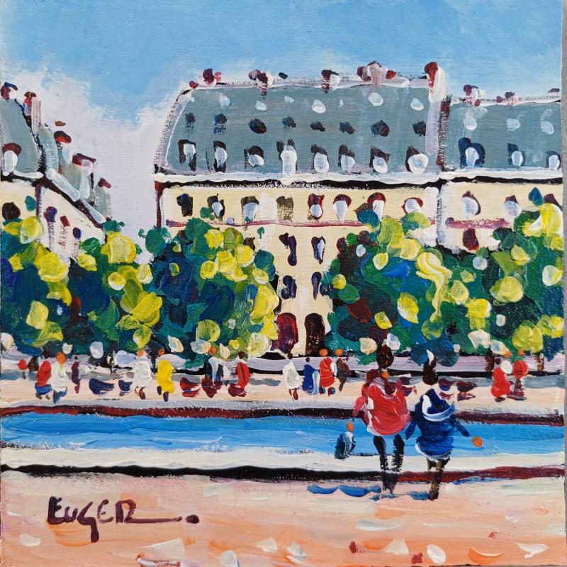 Gemälde JARDINS DES TUILERIES A PARIS von Euger | Gemälde Figurativ Gesellschaft Urban Alltagsszenen Acryl