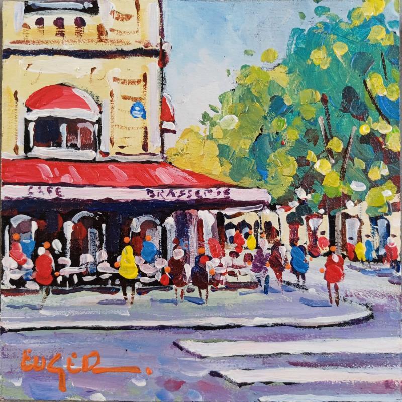 Painting TERRASSE AU VIEUX CHATELET A PARIS by Euger | Painting Figurative Society Urban Life style Acrylic