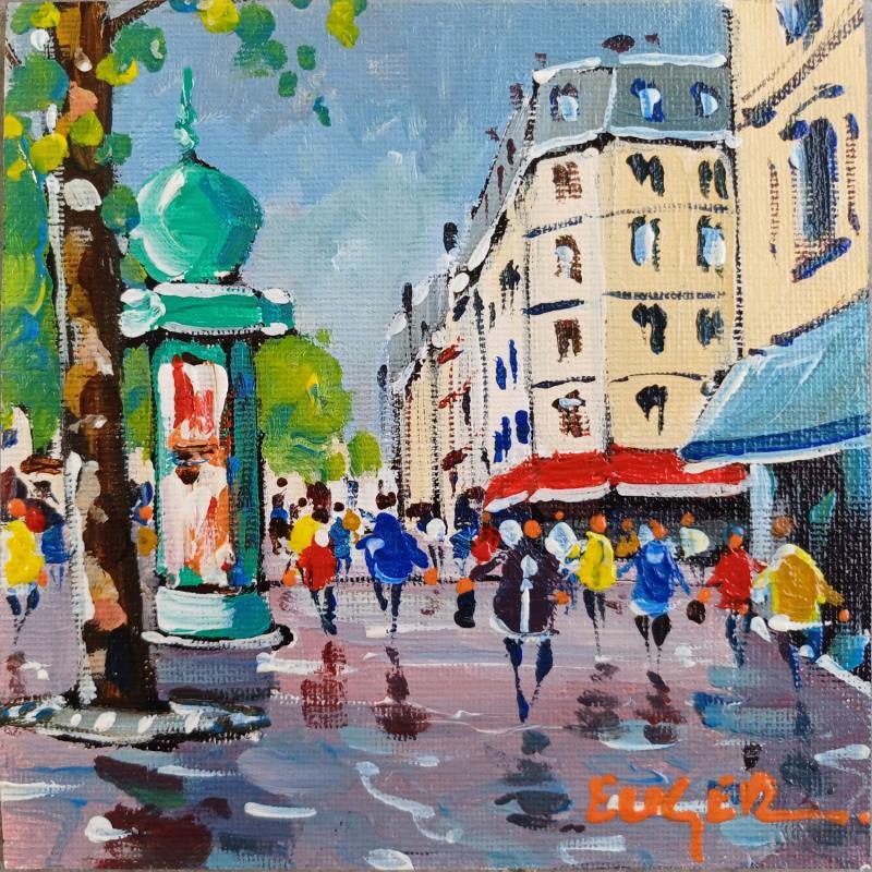 Painting BOULEVARD HAUSSMANN A PARIS by Euger | Painting Figurative Society Urban Life style Acrylic