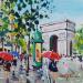 Painting PLUIE PRES DE L'ARC DE TRIOMPHE by Euger | Painting Figurative Society Urban Life style Acrylic