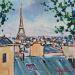 Painting LES TOITS DE PARIS by Euger | Painting Figurative Society Landscapes Urban Acrylic
