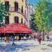 Painting TERRASSE LA JAVA RUE MONTMARTRE by Euger | Painting Figurative Society Urban Life style Acrylic
