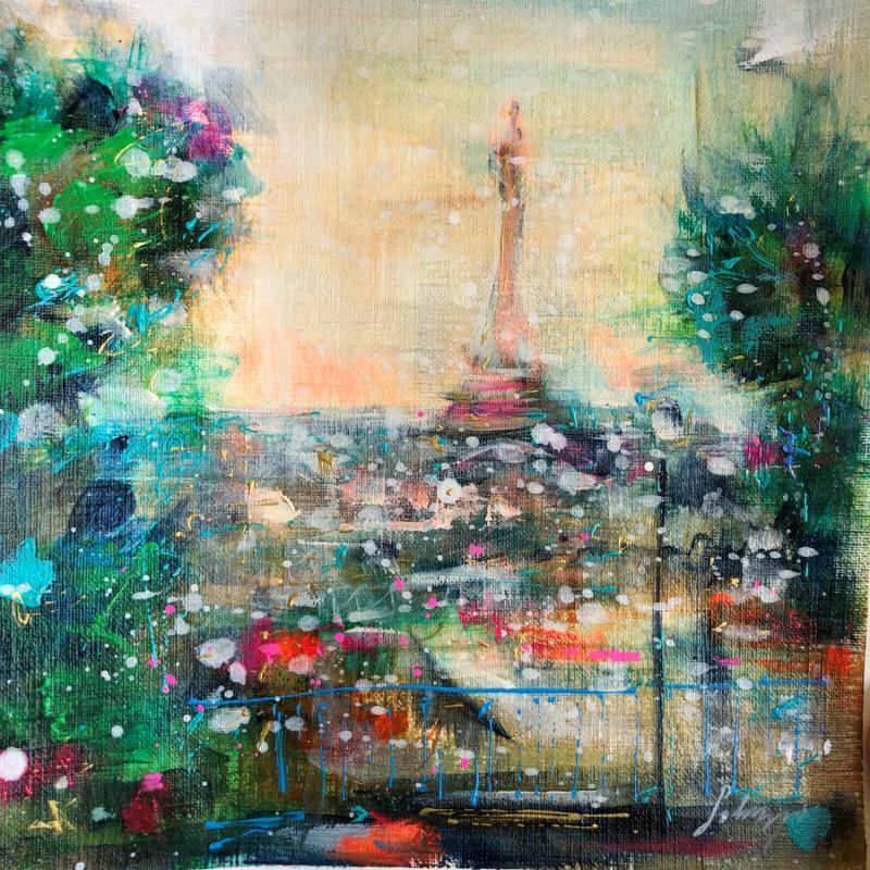 Painting Paris view by Solveiga | Painting Acrylic
