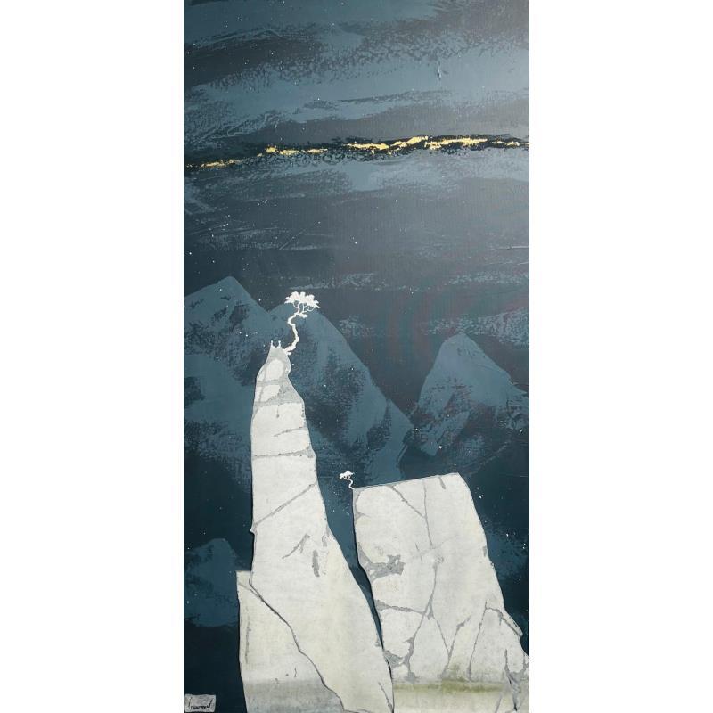 Peinture La nuit par Lemonnier  | Tableau Matiérisme Paysages Acrylique Zinc