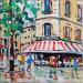 Gemälde TERRASSE LE SAINT ANDRE A PARIS von Euger | Gemälde Figurativ Urban Alltagsszenen Acryl