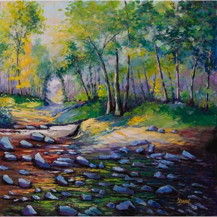 Gemälde Un matin de printemps en forêt von Cédanne | Gemälde Figurativ Acryl, Öl Landschaften, Natur