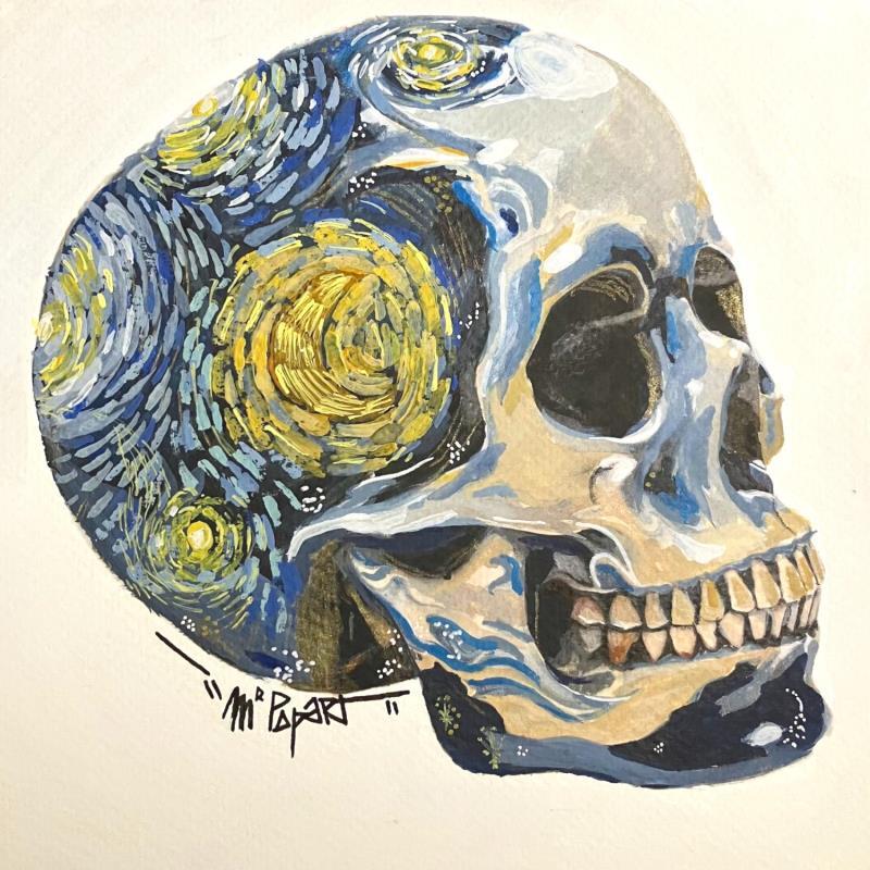 Peinture Star Night Skull par MR.P0pArT | Tableau Pop-art Paysages Natures mortes Acrylique Posca