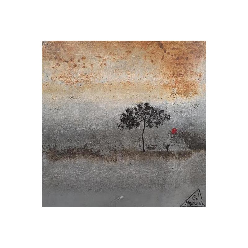Painting Abélia by Manconi Gil | Painting Subject matter Landscapes Metal Upcycling