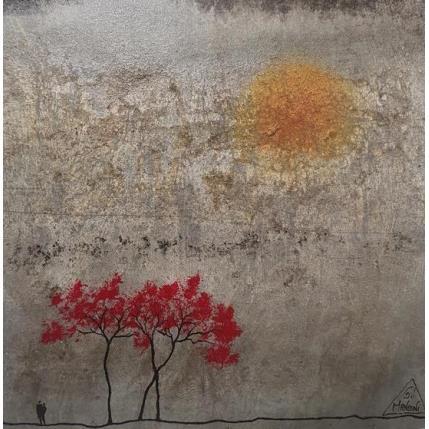 Painting Adèle by Manconi Gil | Painting Subject matter Metal, Upcycling Landscapes
