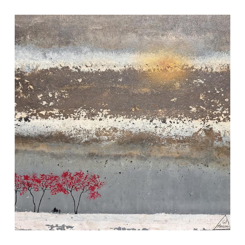 Painting Adula by Manconi Gil | Painting Subject matter Landscapes Metal Upcycling