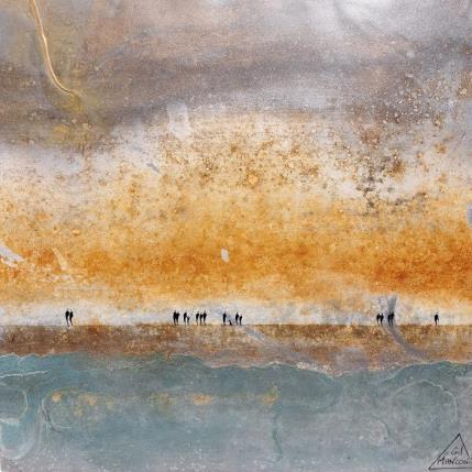 Painting Aël by Manconi Gil | Painting Subject matter Metal, Upcycling Landscapes