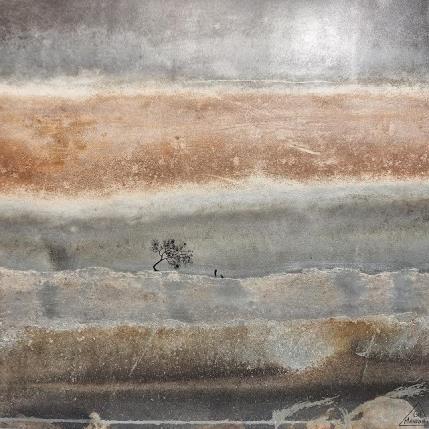 Peinture Aglaïane par Manconi Gil | Tableau Matiérisme Métal, Upcycling Paysages