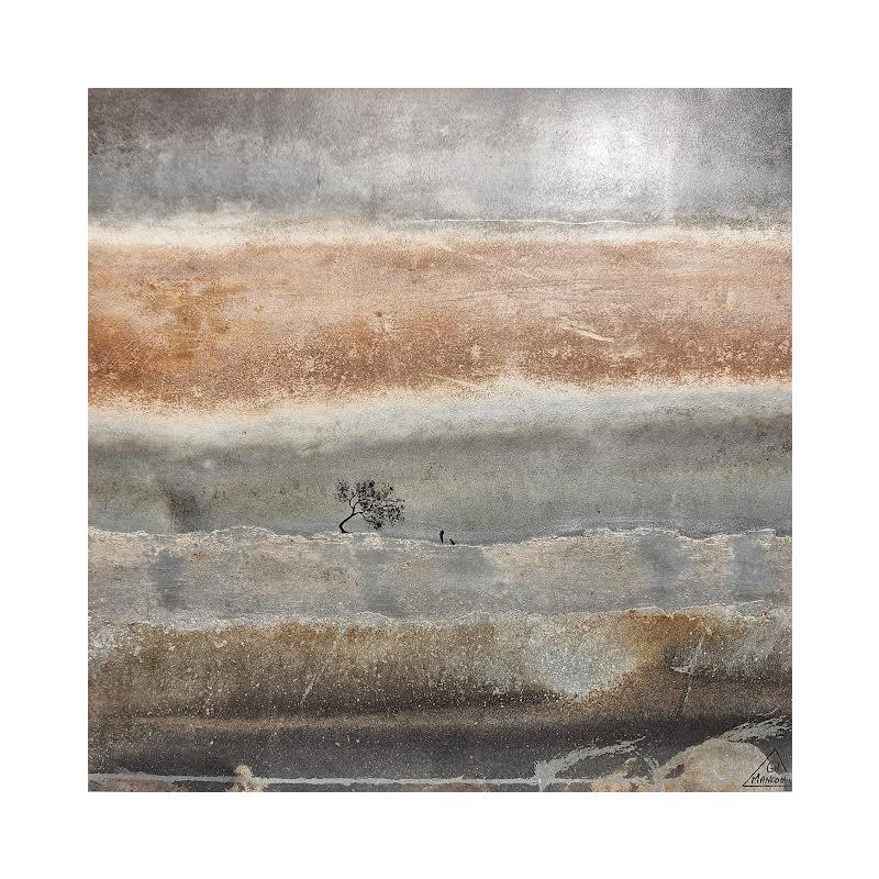 Gemälde Aglaïane von Manconi Gil | Gemälde Materialismus Metall, Upcycling Landschaften